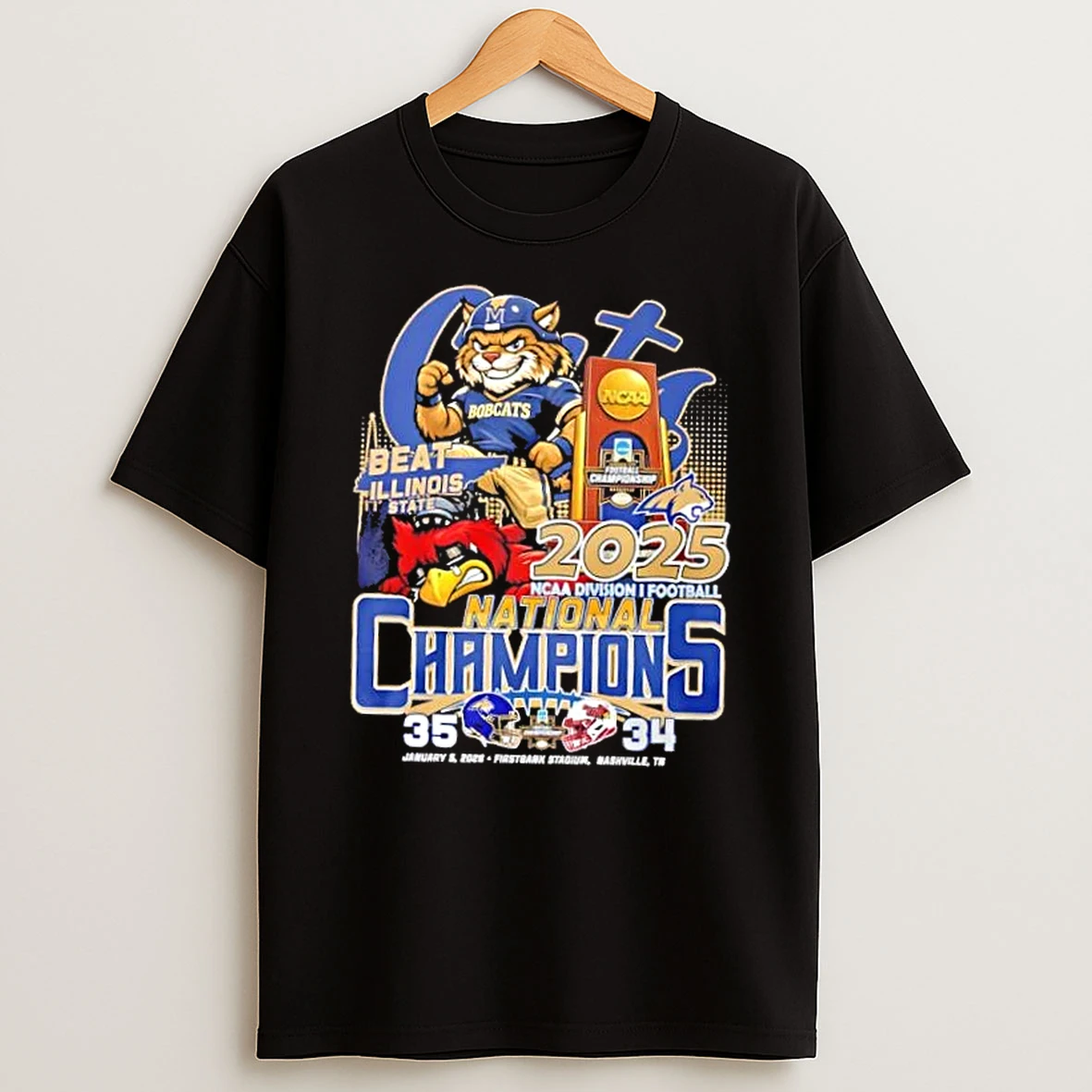 2025 Ncaa Division I Football Montana State Bobcats Beat Illinois State Firstbank Stadium T Shirt