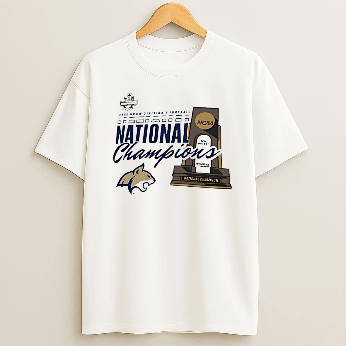 2025 Ncaa Division I Football National Champions Montana State Bobcats Trophy Circle T Shirt