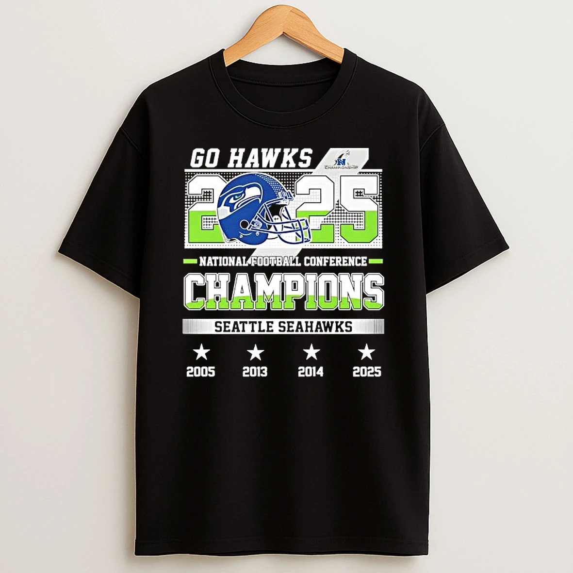 2025 National Football Conference Champions Go Seattle Seahawks 4x Times T Shirt