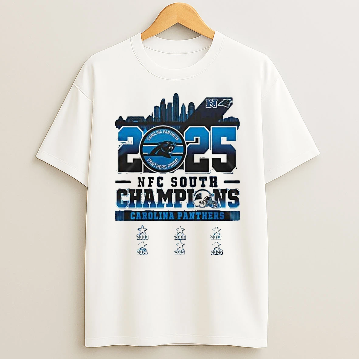 2025 Nfc South Champions Carolina Panthers Skyline Logo 2003 2025 T Shirt