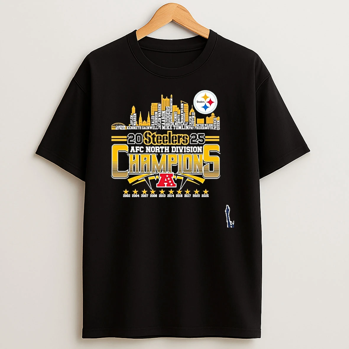 2025 Steelers Afc North Division Champions Typo City T Shirt