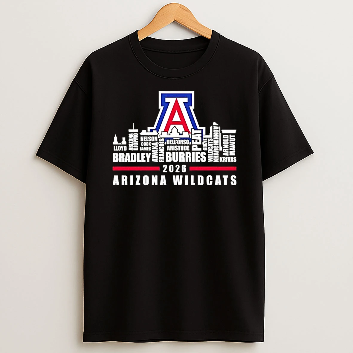 2026 Arizona Wildcats All Names City Skyline T Shirt