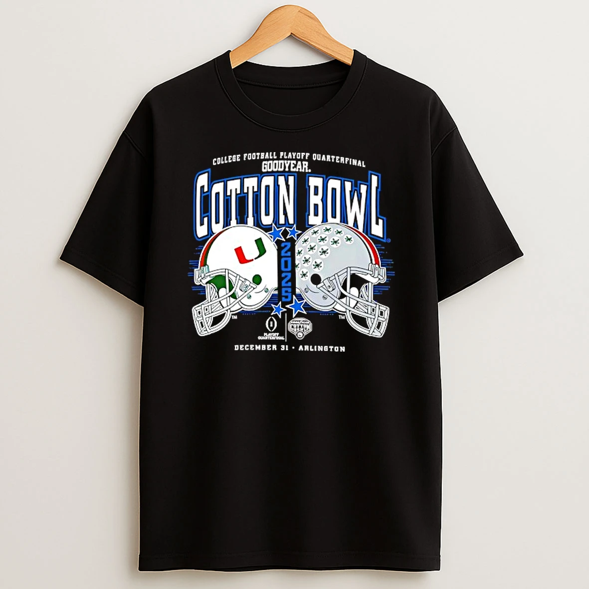2026 Cfp Quarterfinal Goodyear Cotton Bowl Ohio State Buckeyes Vs Miami Hurricanes Head To Head T Shirt