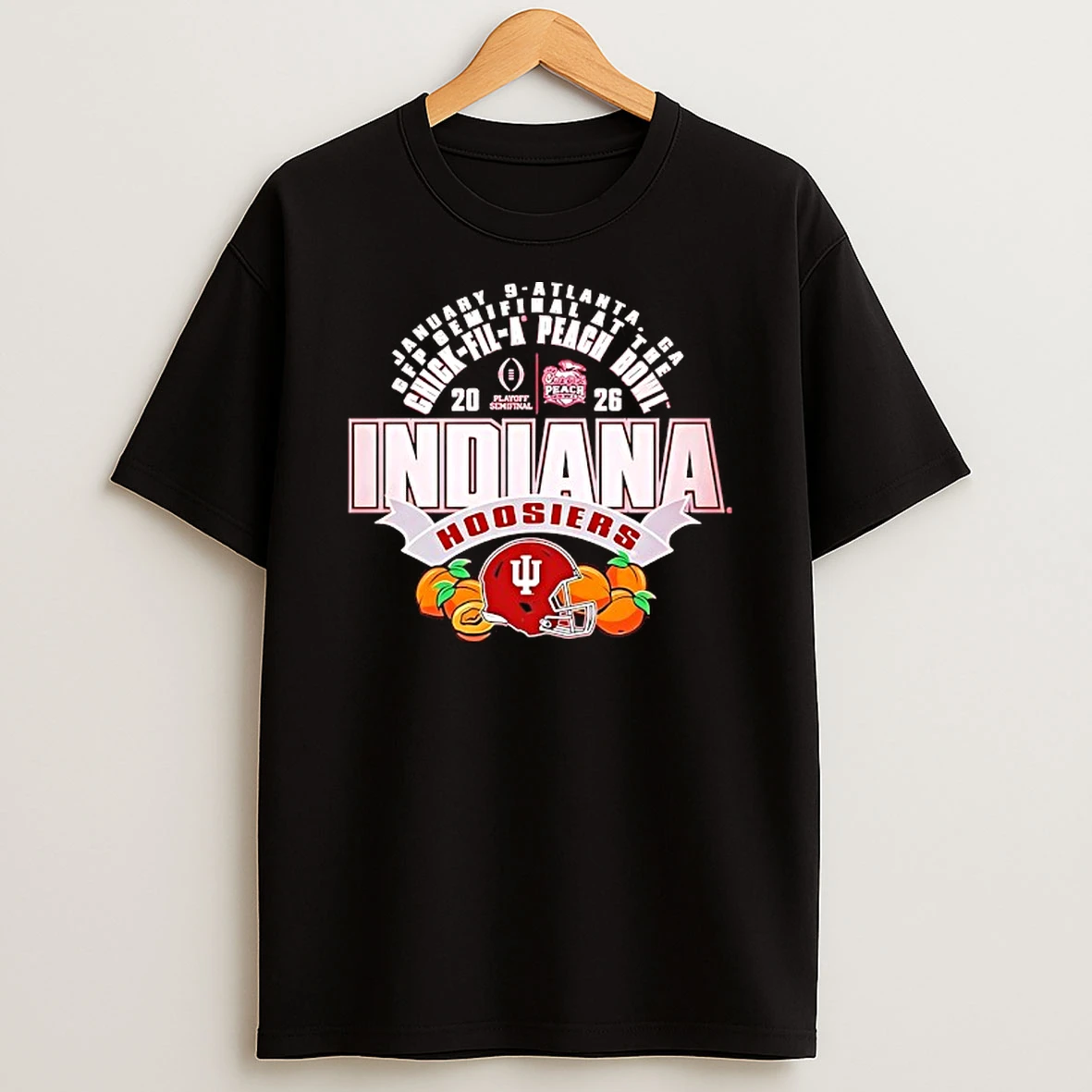 2026 Cfp Semifinal Chick Fil A Peach Bowl Bound Indiana Hoosiers Helmet T Shirt