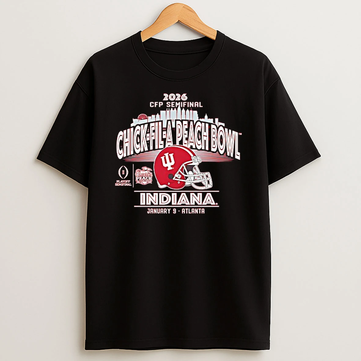 2026 Cfp Semifinal Chick Fil A Peach Bowl Indiana Hoosiers Skyline Helmet T Shirt