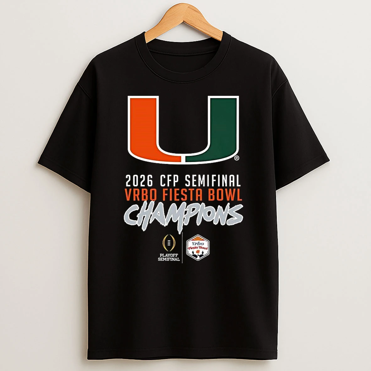 2026 Fiesta Bowl Champions Miami Hurricanes 2026 Cfp Semifinal Logo U T Shirt