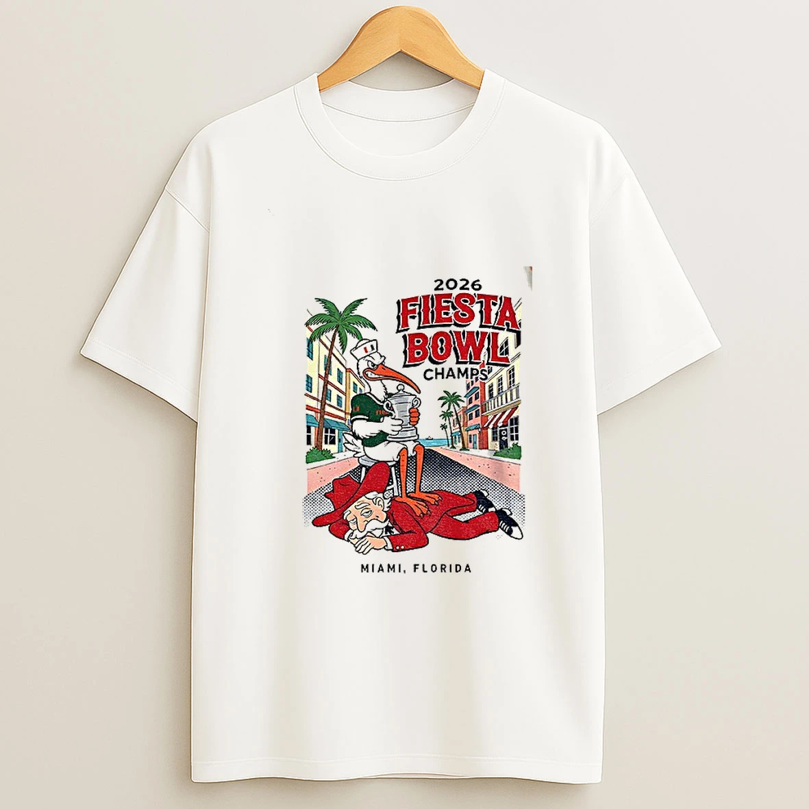 2026 Fiesta Bowl Champs Miami Florida Miami Hurricanes Victory Graphic T Shirt