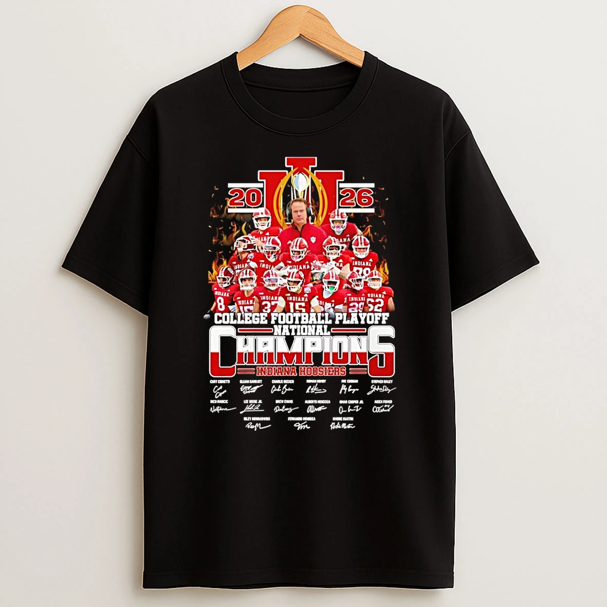 2026 Indiana Hoosiers Cfp National Champions Player Signatures T Shirt