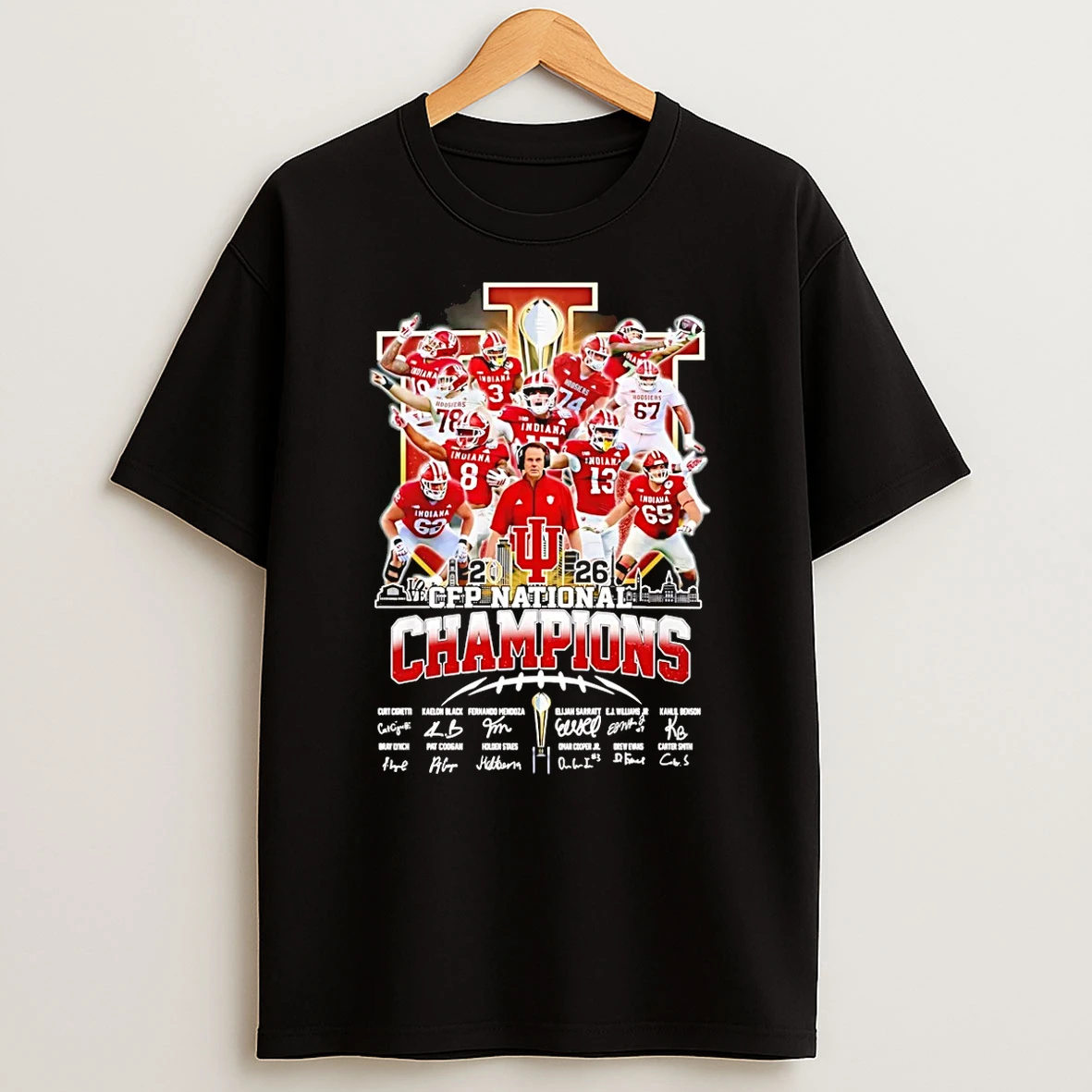 2026 Indiana Hoosiers Football National Champions Player Signatures T Shirt