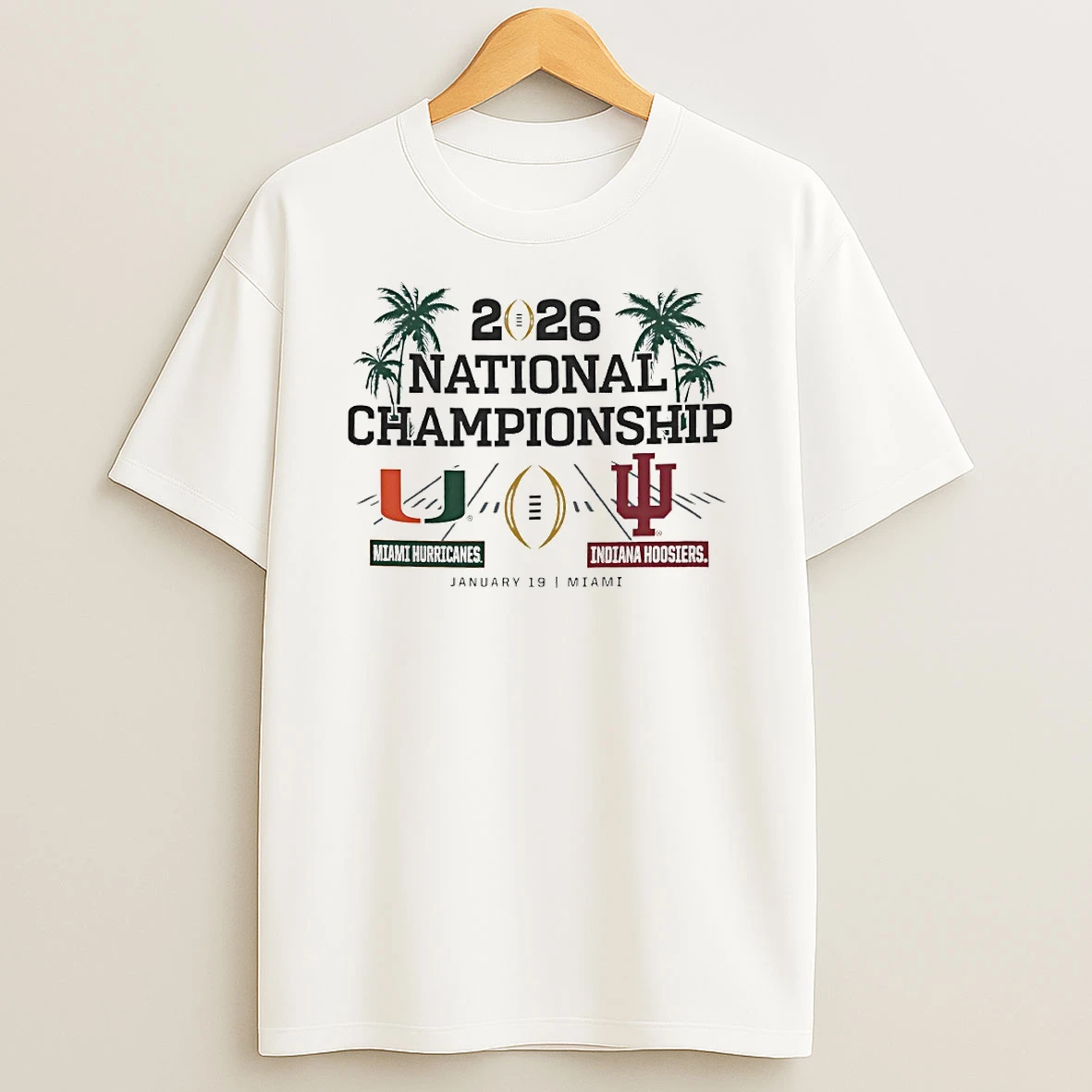 2026 National Championship Miami Hurricanes Vs Indiana Hoosiers Matchup Circle T Shirt