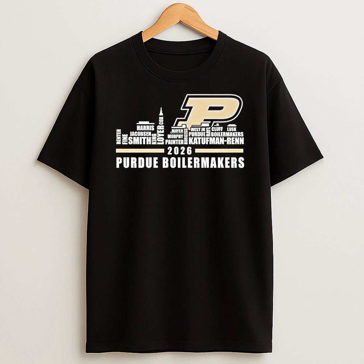 2026 Purdue Boilermakers All Names City Skyline T Shirt