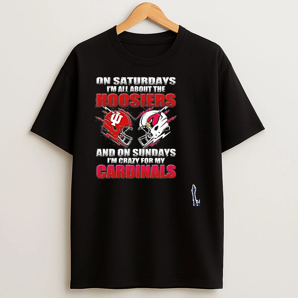 2026 Saturdays Im All About The Hoosiers And On Sundays Im Crazy For My Arizona Cardinals T Shirt