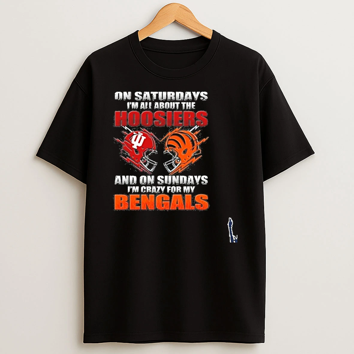 2026 Saturdays Im All About The Hoosiers And On Sundays Im Crazy For My Cincinnati Bengals T Shirt