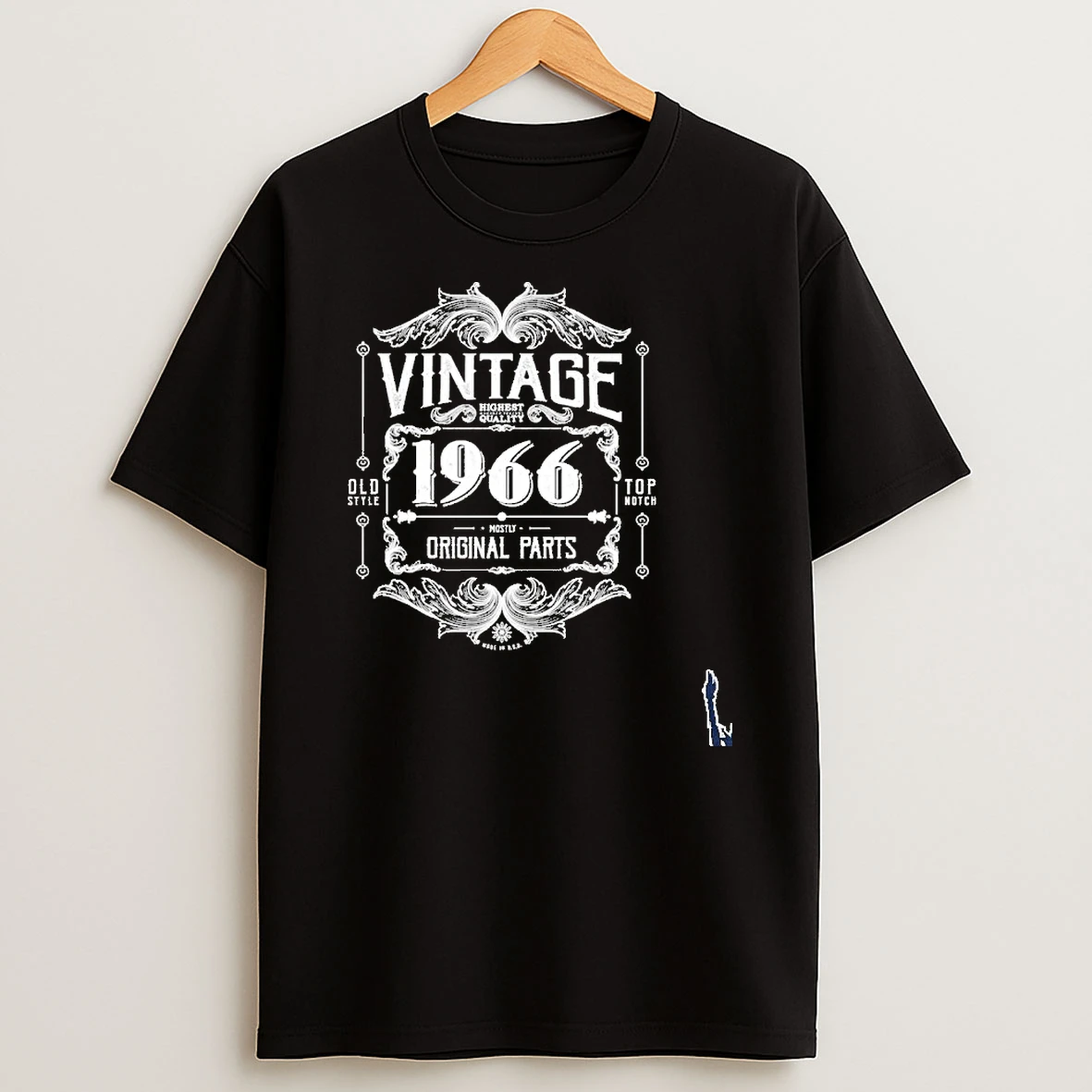 60th Birthday Vintage 1966 Old Style Top Notch Mostly Parts Whiskey Label T Shirt