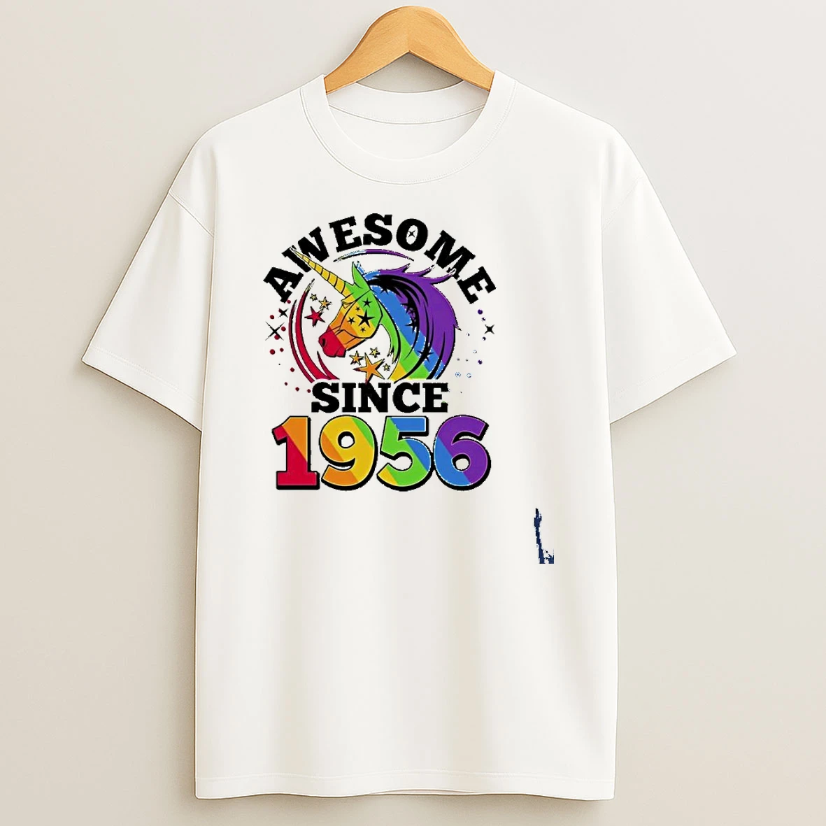 70th Birthday Rainbow Unicorn Awesome Since 1956 T Shirt