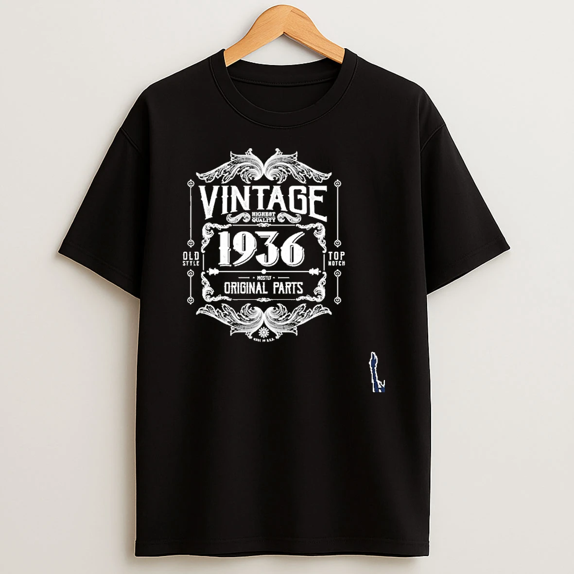 90th Birthday Vintage 1936 Old Style Top Notch Mostly Parts Whiskey Label T Shirt