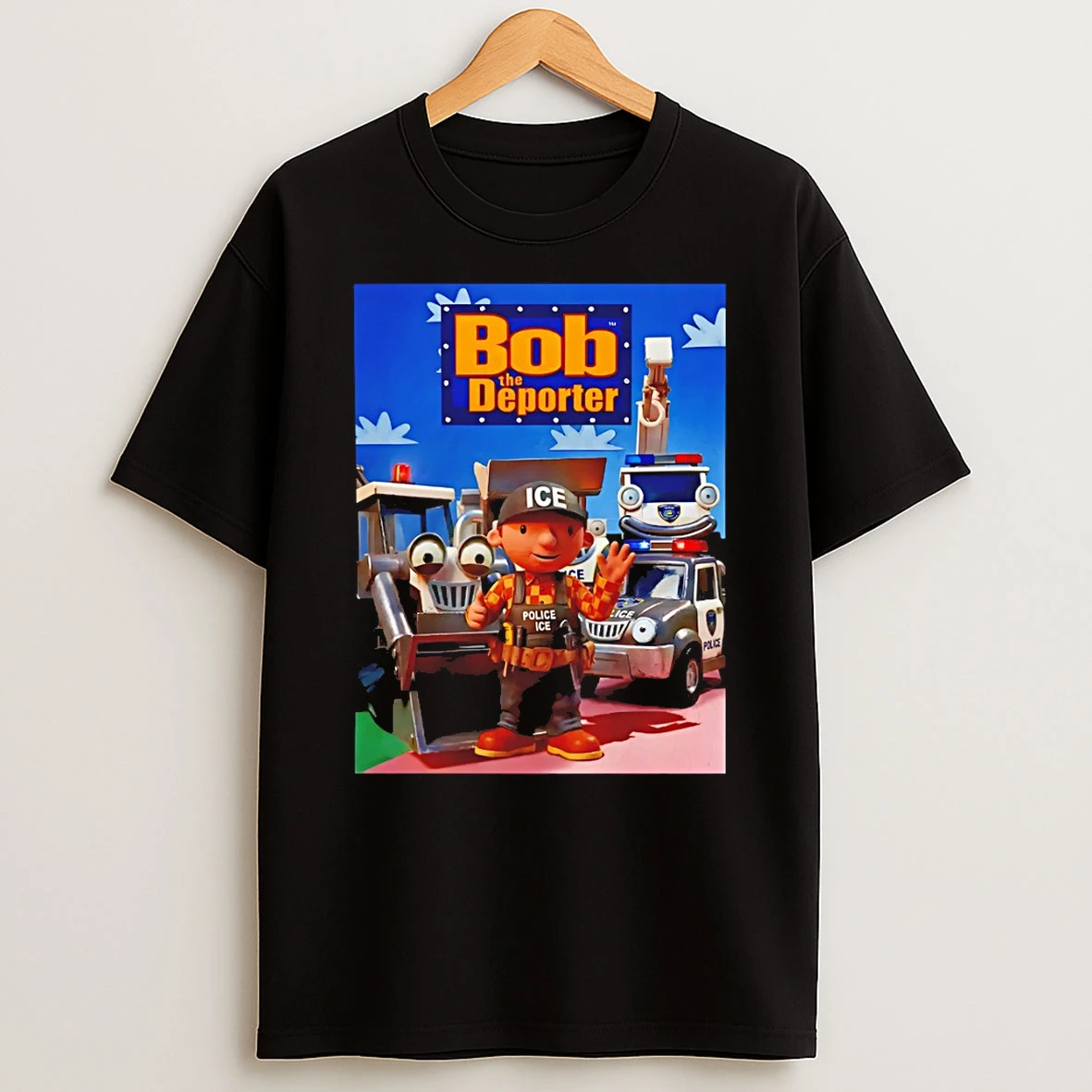 9rhzwkdh Bob The Builder Bob The Deporter Police Ice T Shirt