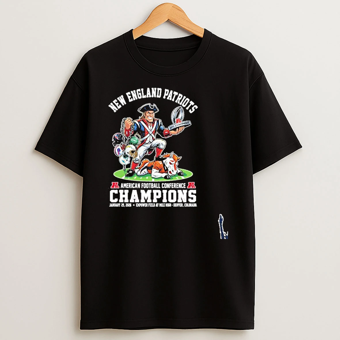 Afc Champions New England Patriots Beat Denver Broncos Mascot T Shirt