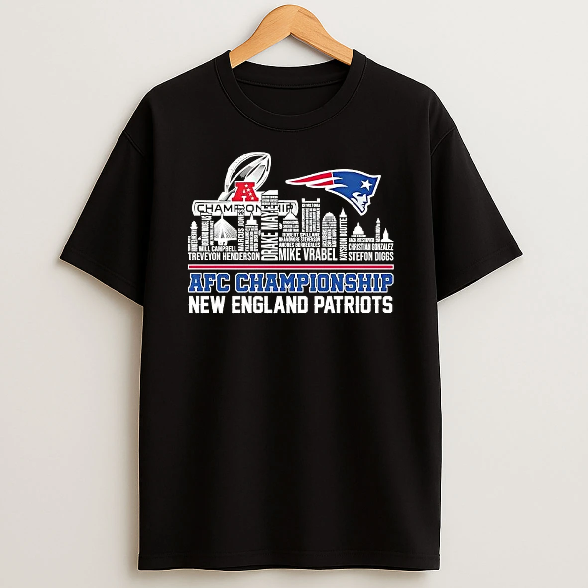 Afc Championship New England Patriots All Names City Skyline T Shirt