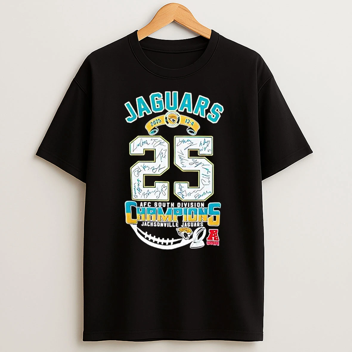 Afc Jacksonville Jaguars 2025 Score 13 4 South Division Champions T Shirt