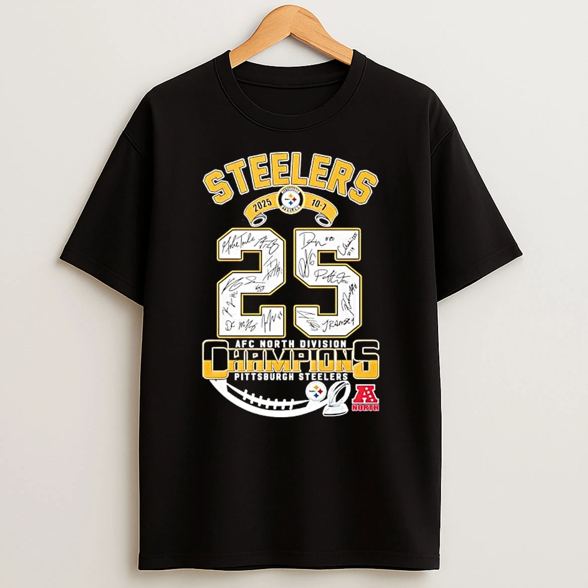 Afc Pittsburgh Steelers 2025 Score 10 1 West Division Champions T Shirt