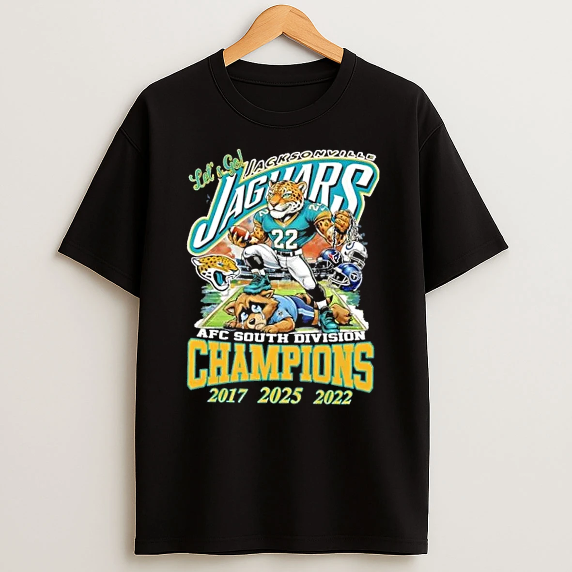 Afc South Division Champions Lets Go Jacksonville Jaguars Mascot Graphic T Shirt