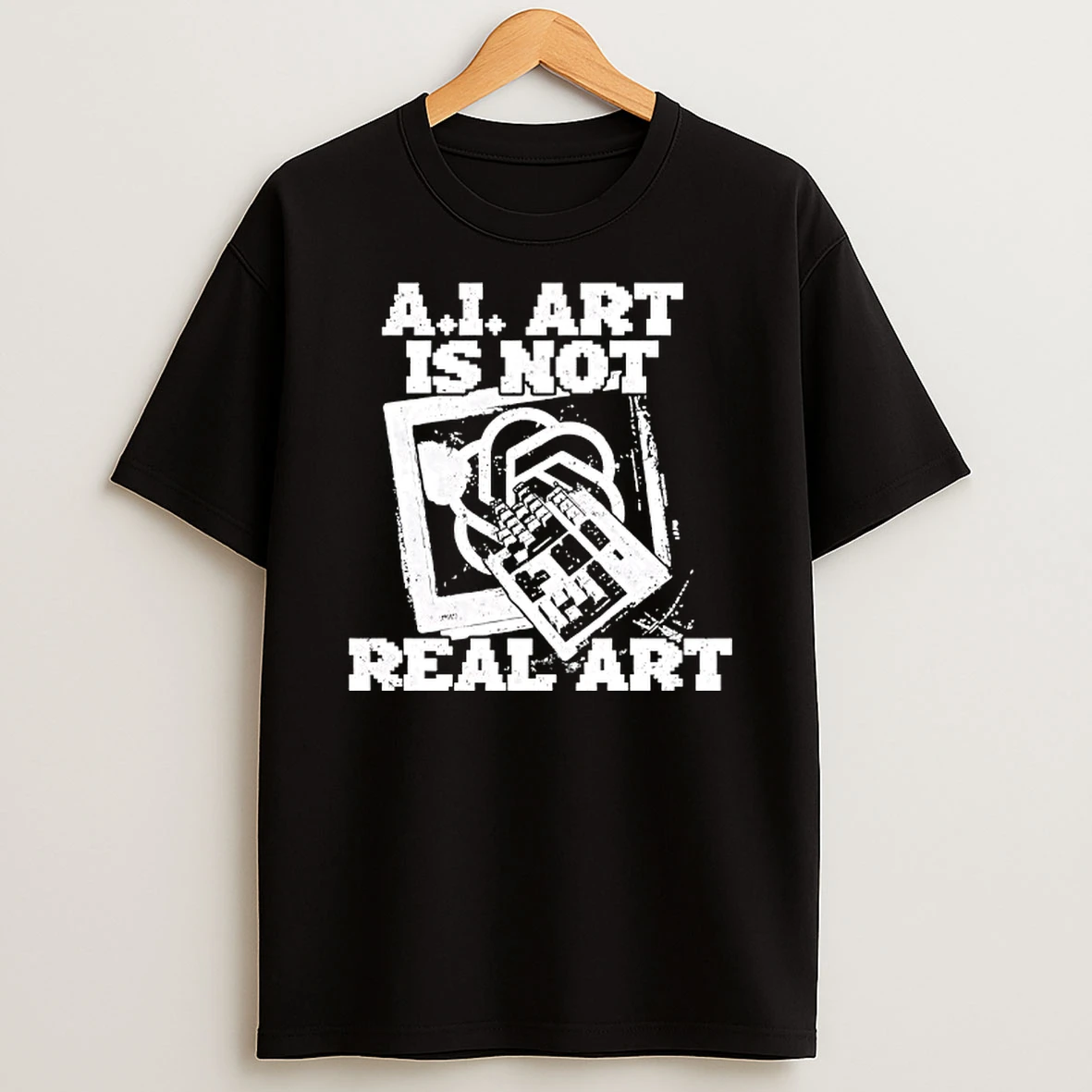 Ai Art Is Not Real Art Keyboard T Shirt