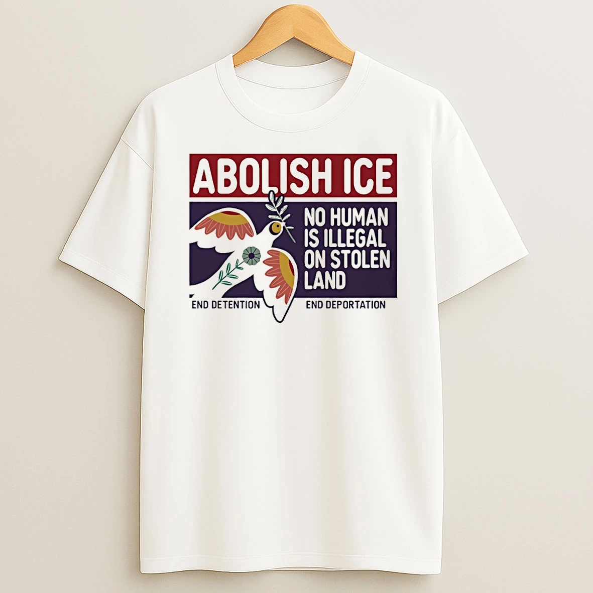 Abolish Ice No Human Is Illegal On Stolen Land T Shirt