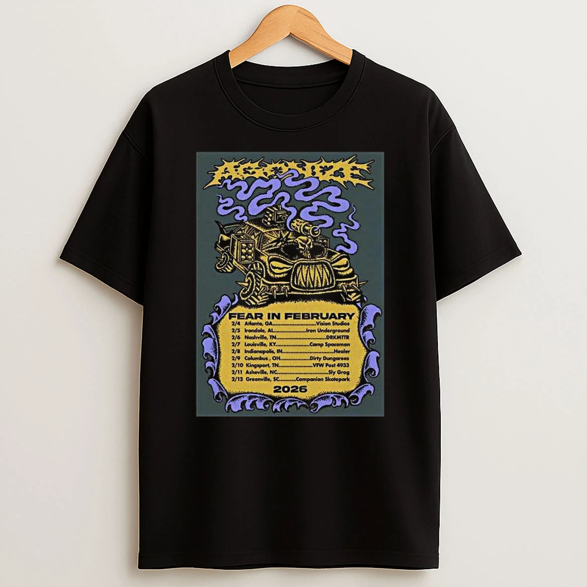 Agonize Fear In February 2026 Tour T Shirt
