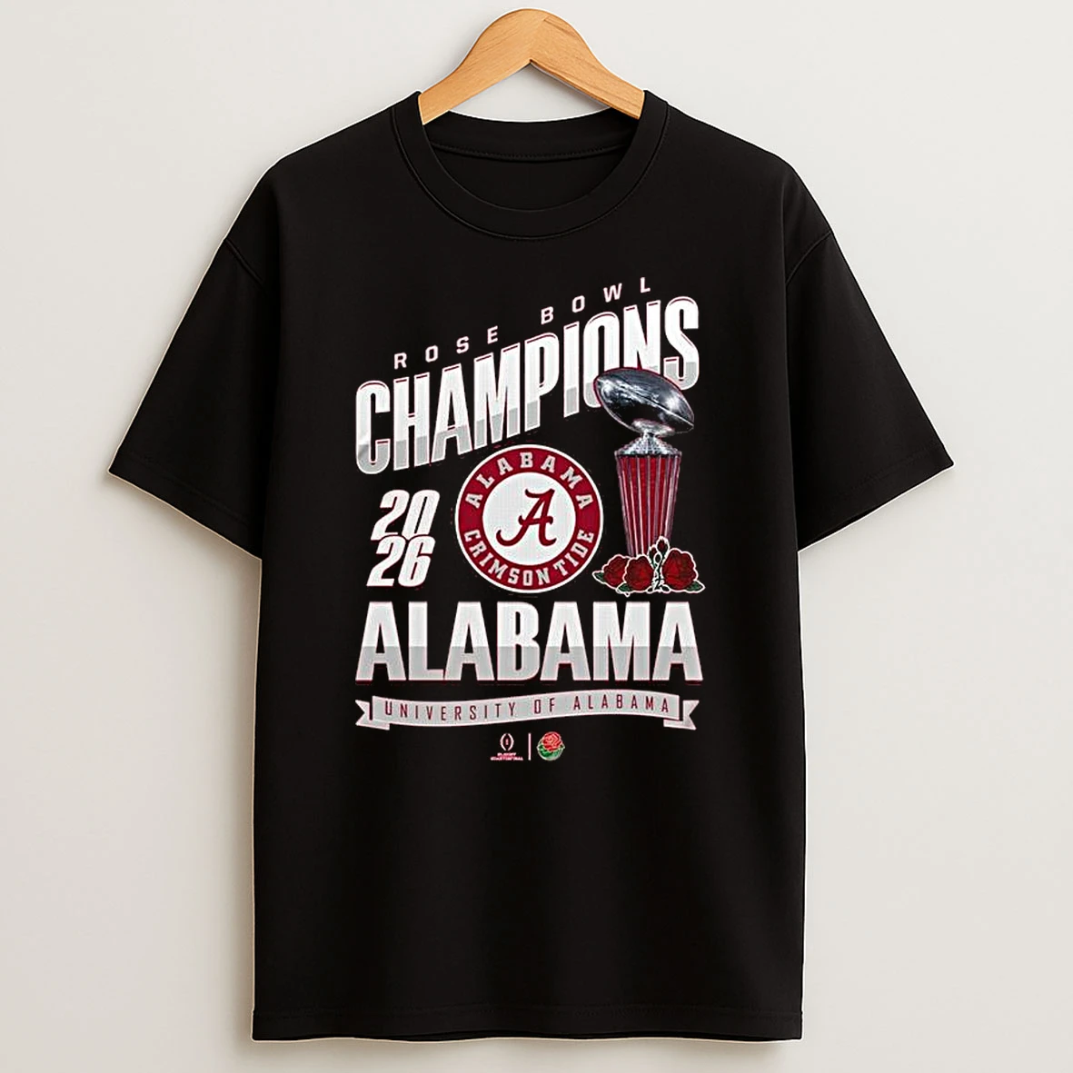 Alabama Crimson Tide Rose Bowl Champions Trophy 2026 T Shirt