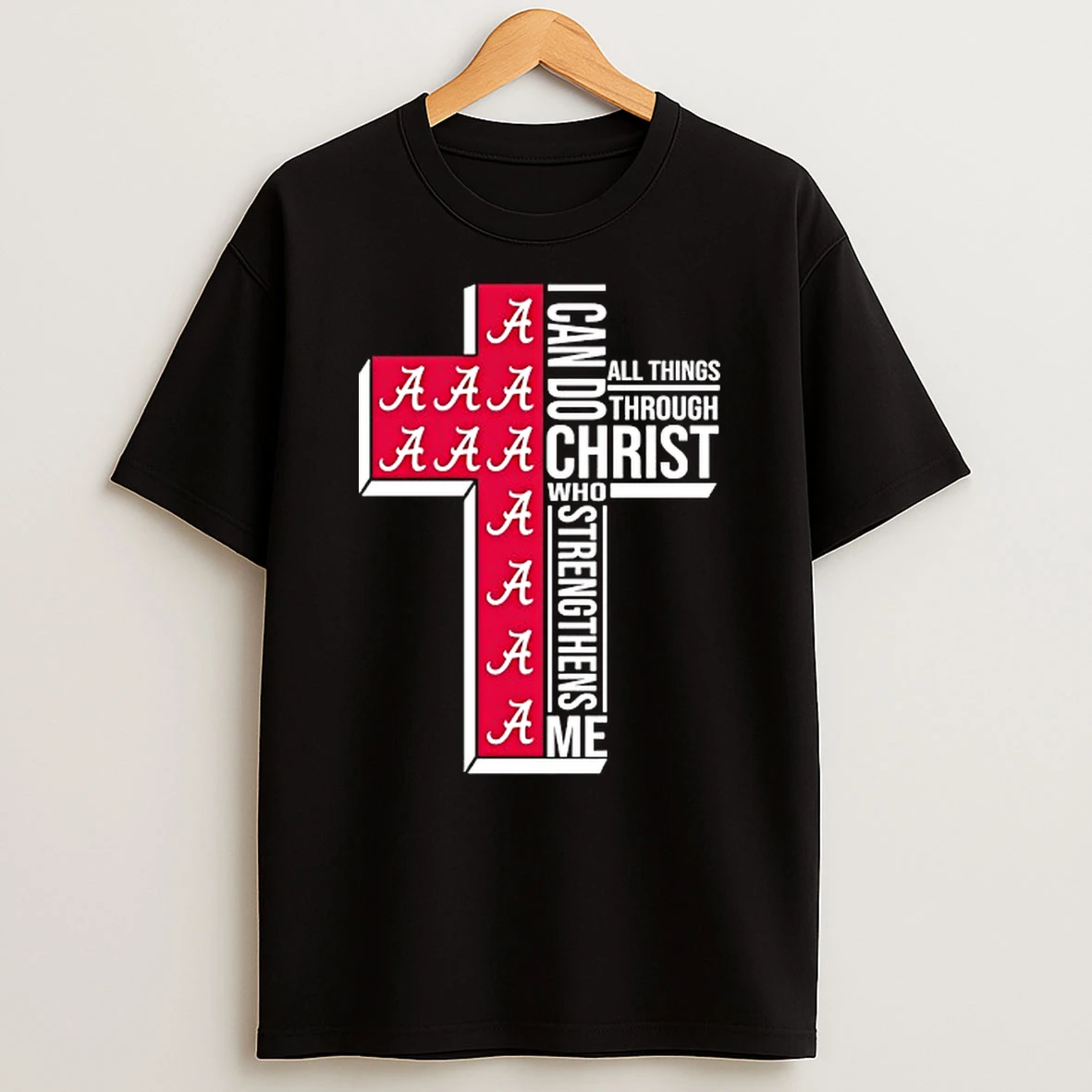 Alabama Crimson Tide Womens Basketball Cross I Can Do All Things Through Christ Who Strengthens Me T Shirt