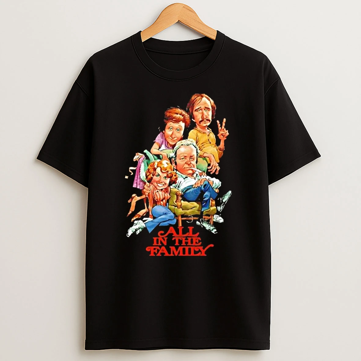 All In The Family 70s Caricature Vintage T Shirt