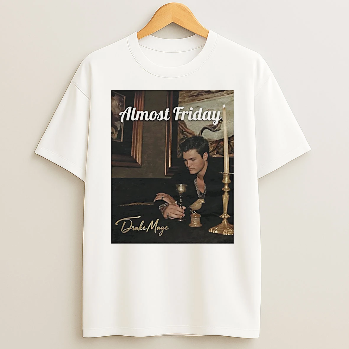 Almost Friday Drake Maye Album Cover New England Patriots T Shirt