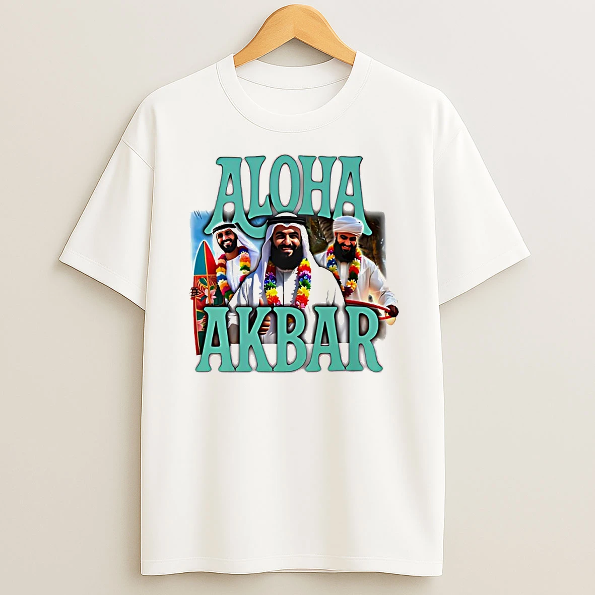 Aloha Akbar Graphic Circle T Shirt
