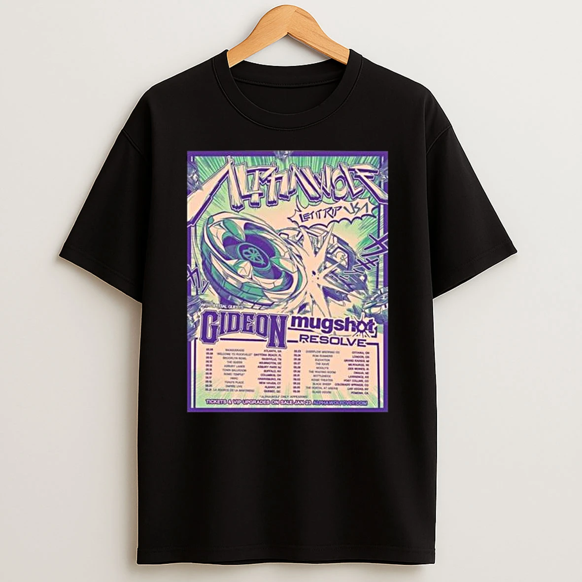 Alpha Wolf Let It Rip Usa 2026 Tour City Dates T Shirt