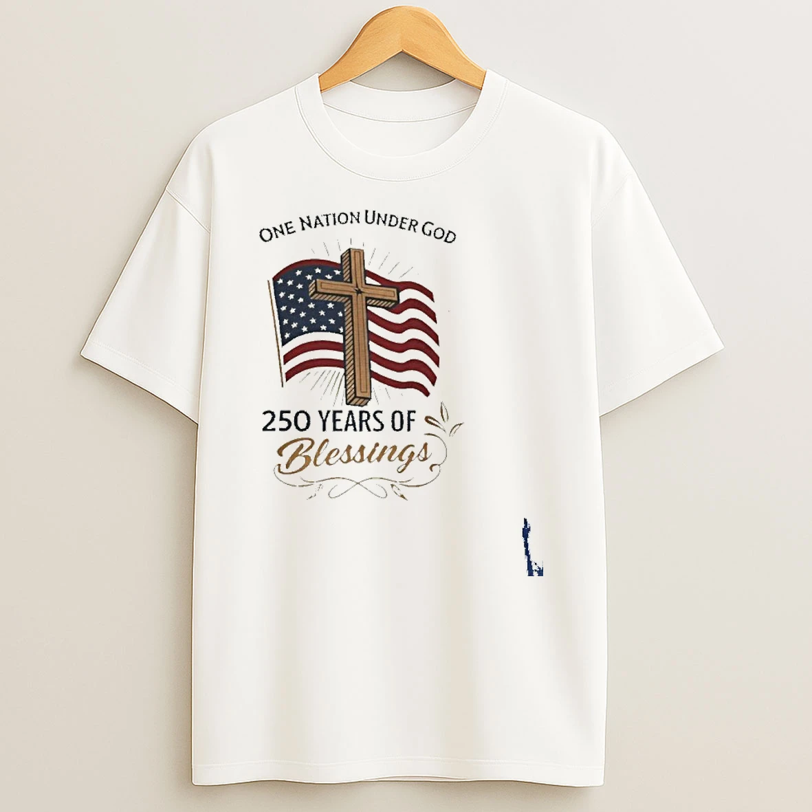 America 250 Years Of Blessings One Nation Under God Flag Cross Patriotic T Shirt