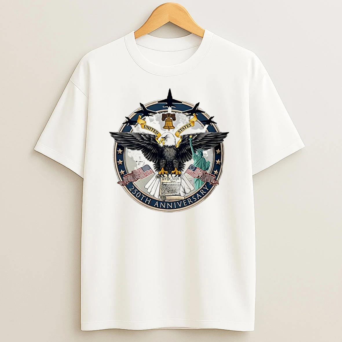 America 250th Anniversary Seal Eagle Logo T Shirt