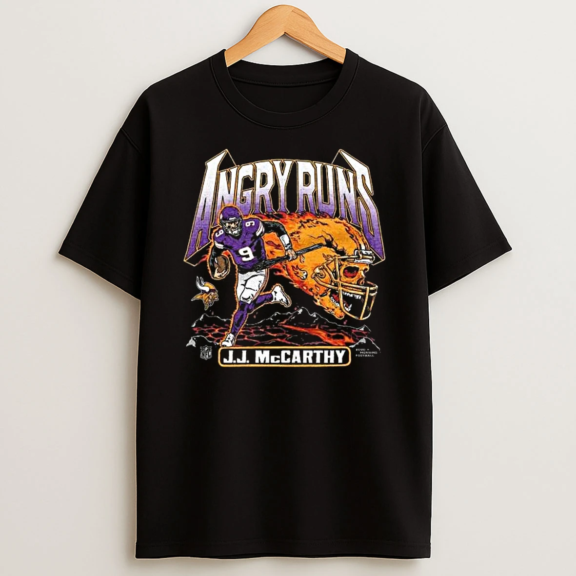 Angry Runs 2025 Vikings J J Mccarthy T Shirt