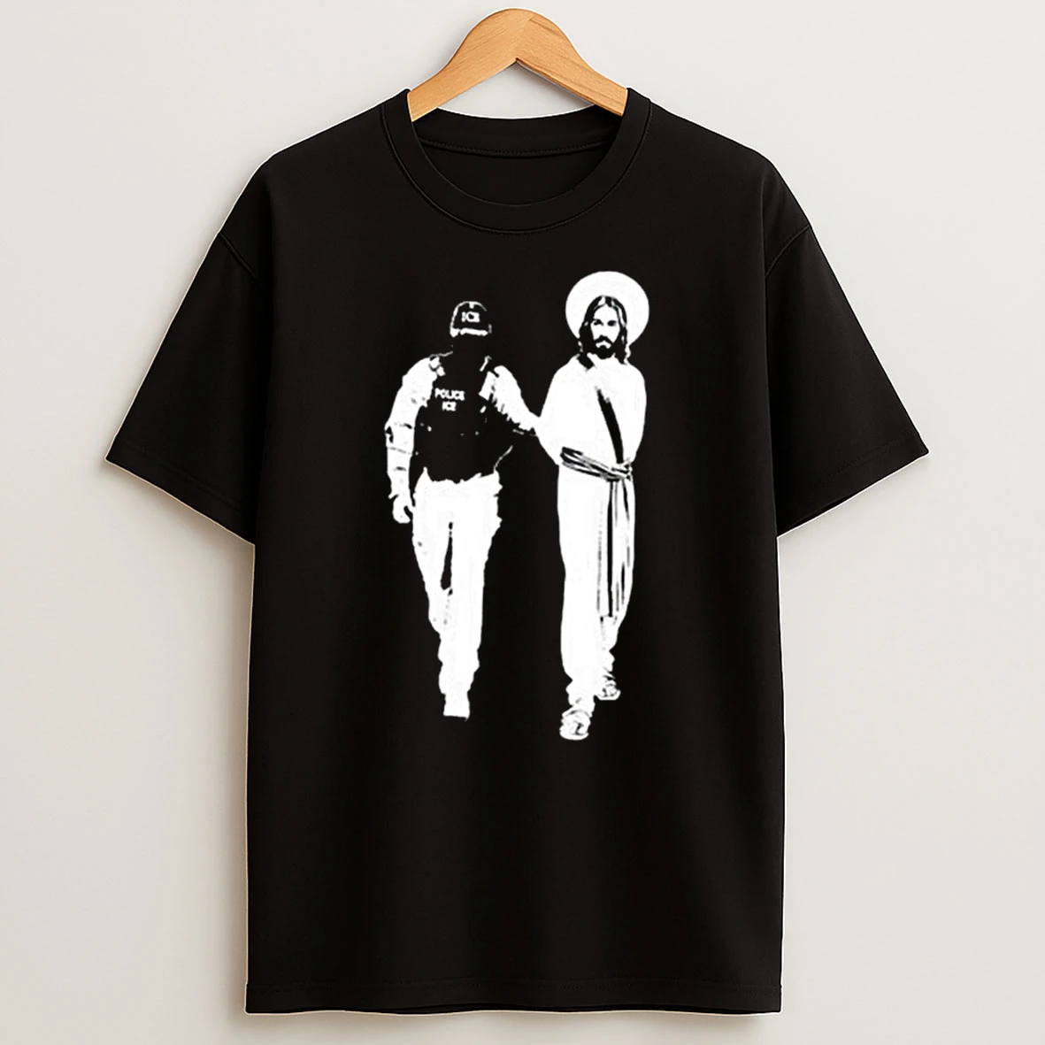 Anti Ice Jesus Arrested Parody T Shirt
