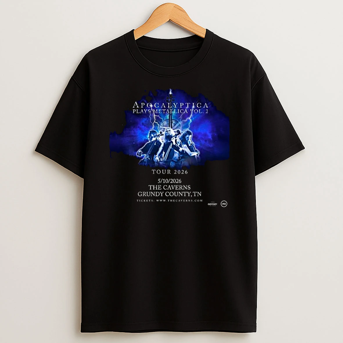 Apocalyptica The Caverns May 10 2026 Concert T Shirt