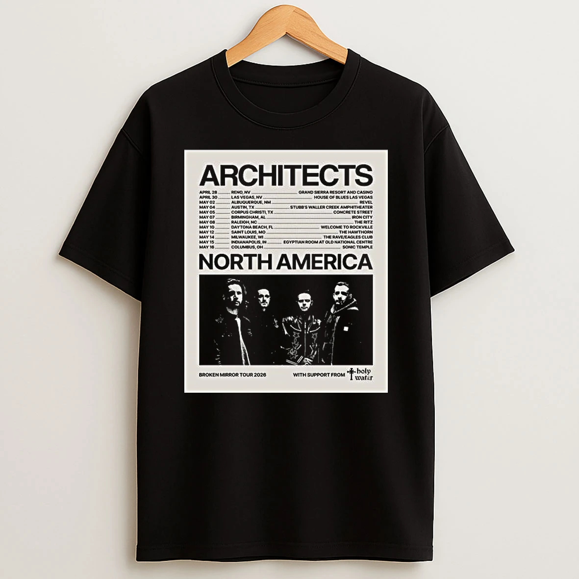 Architects Broken Mirror Tour 2026 North America Schedule Tour Dates T Shirt