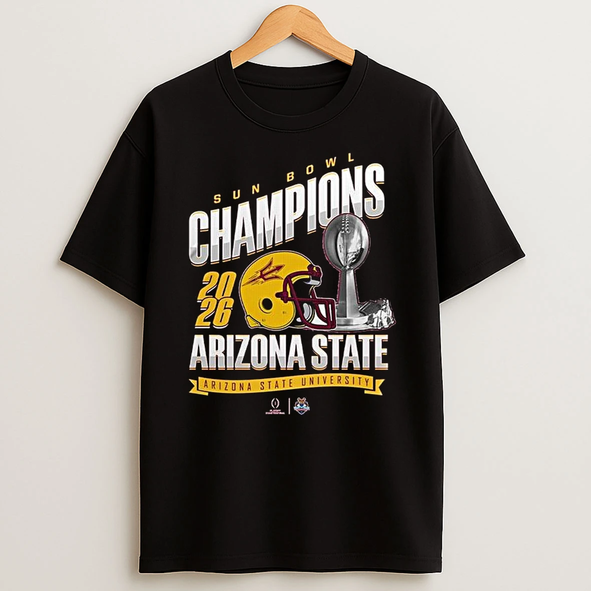 Arizona State Sun Devils Sun Bowl Champions Trophy 2026 T Shirt