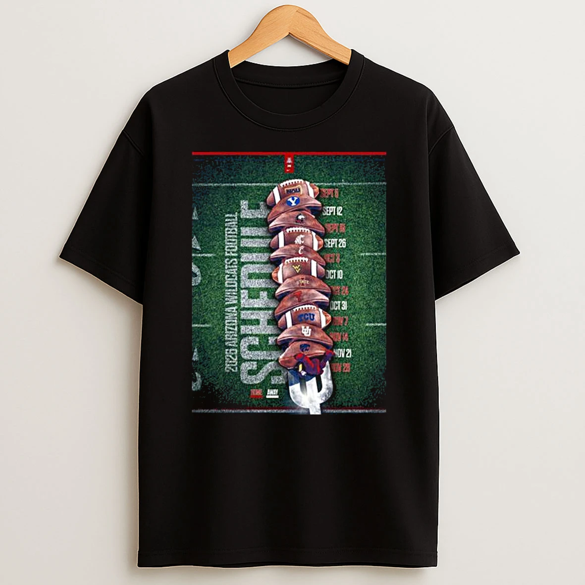 Arizona Wildcats Football Ncaa Schedule Season 2026 T Shirt