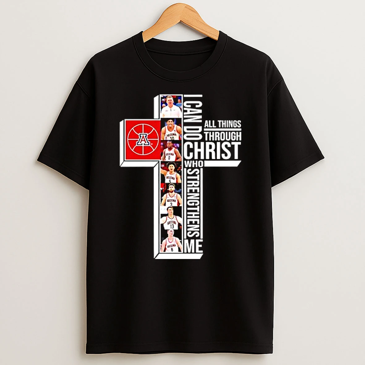 Arizona Wildcats Players Cross I Can Do All Things Through Christ Who Strengthens Me T Shirt
