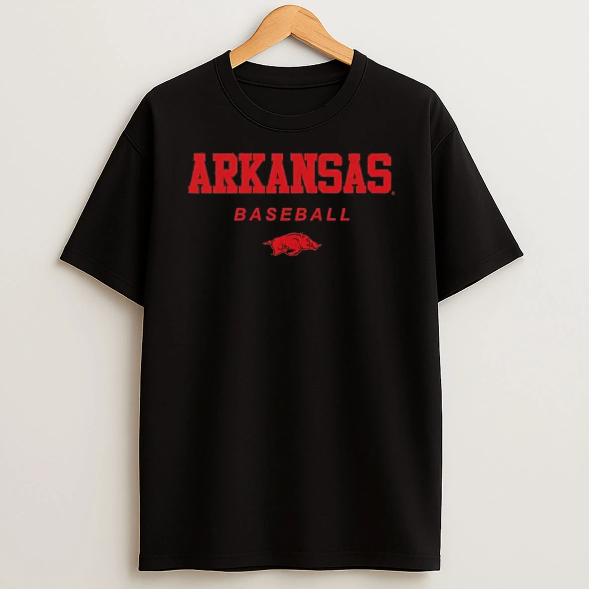 Arkansas Razorback Baseball Wordmark And Logo T Shirt