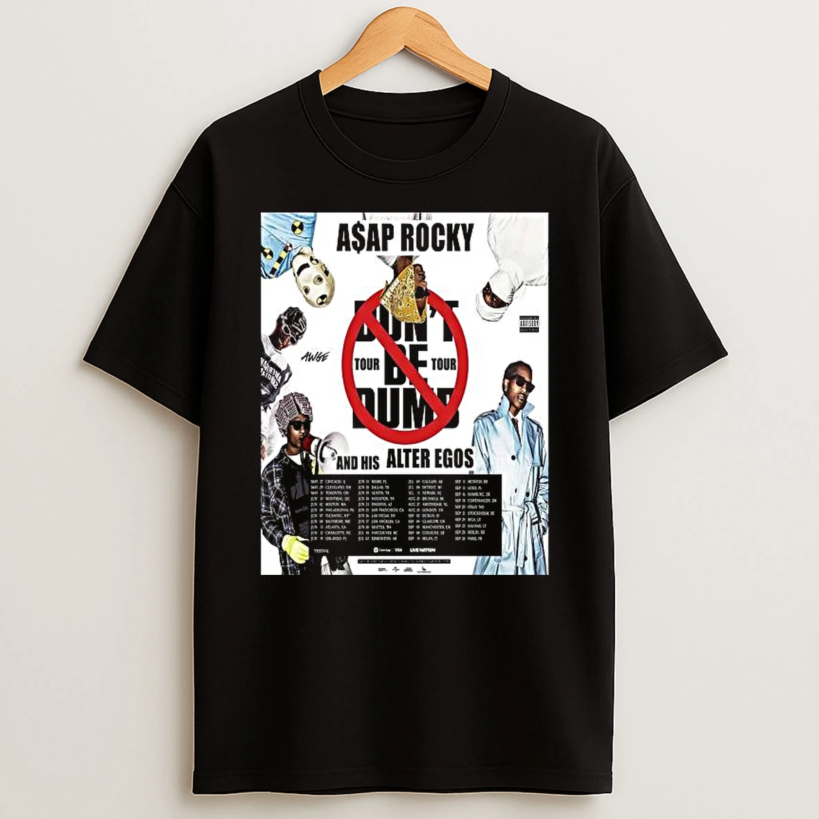 Asap Rocky Dont Be Dumb Tour 2026 North America Uk And Europe Schedule Dates T Shirt