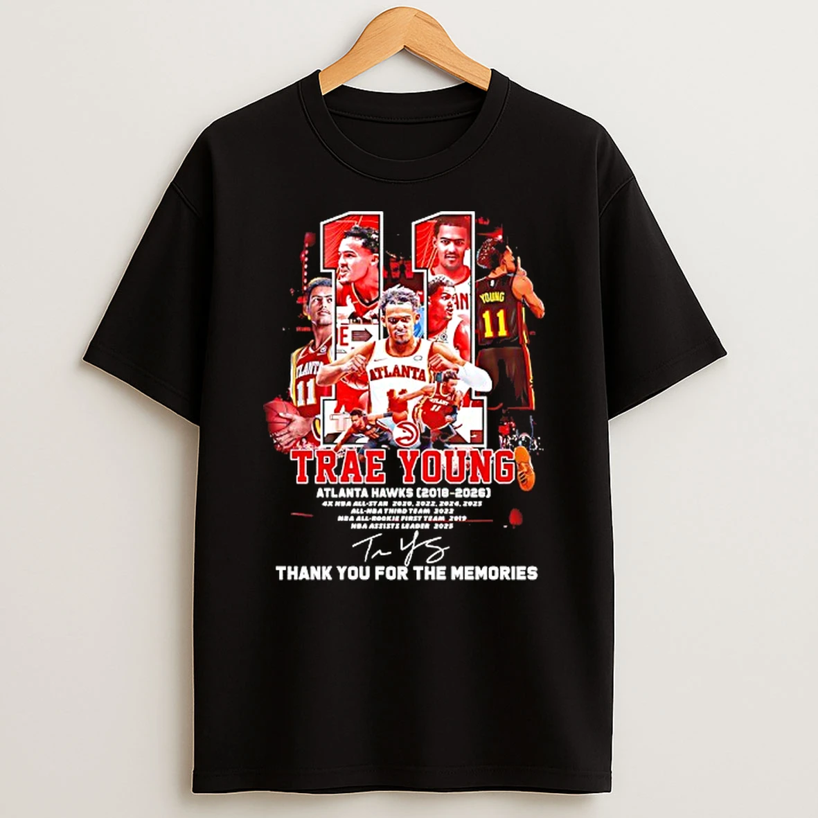 Atlanta Hawks Trae Young 2018 2026 Thank You For The Memories Signature T Shirt