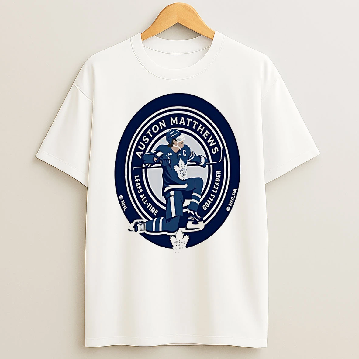 Auston Matthews All Time Goals Leader Toronto Maple Leafs 2025 Circle T Shirt