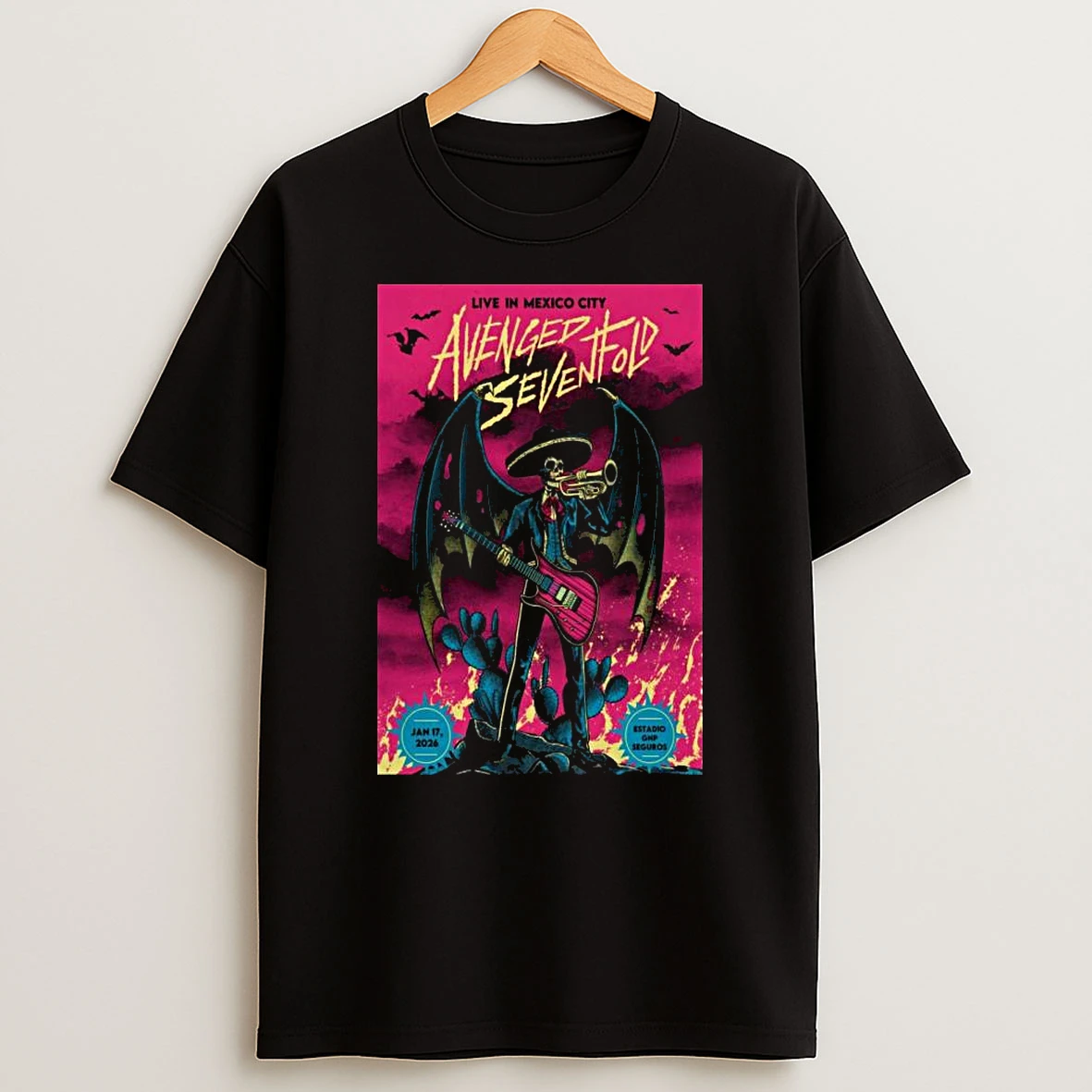 Avenged Sevenfold Estadio Gnp Seguros Mexico City Jan 17 2026 T Shirt