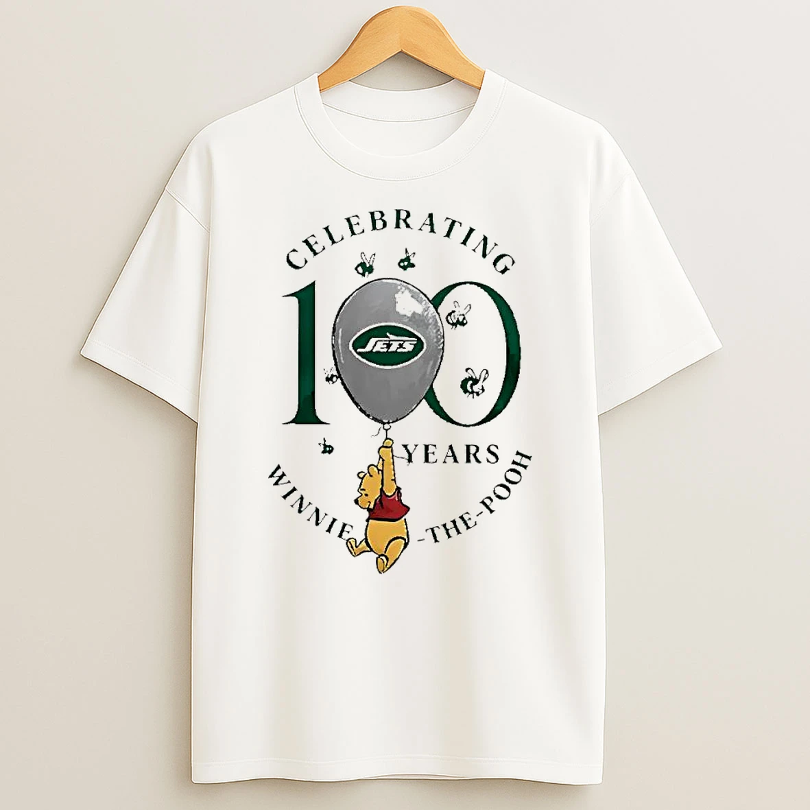 Awesome New York Jets X Winnie The Pooh 100th Anniversary T Shirt